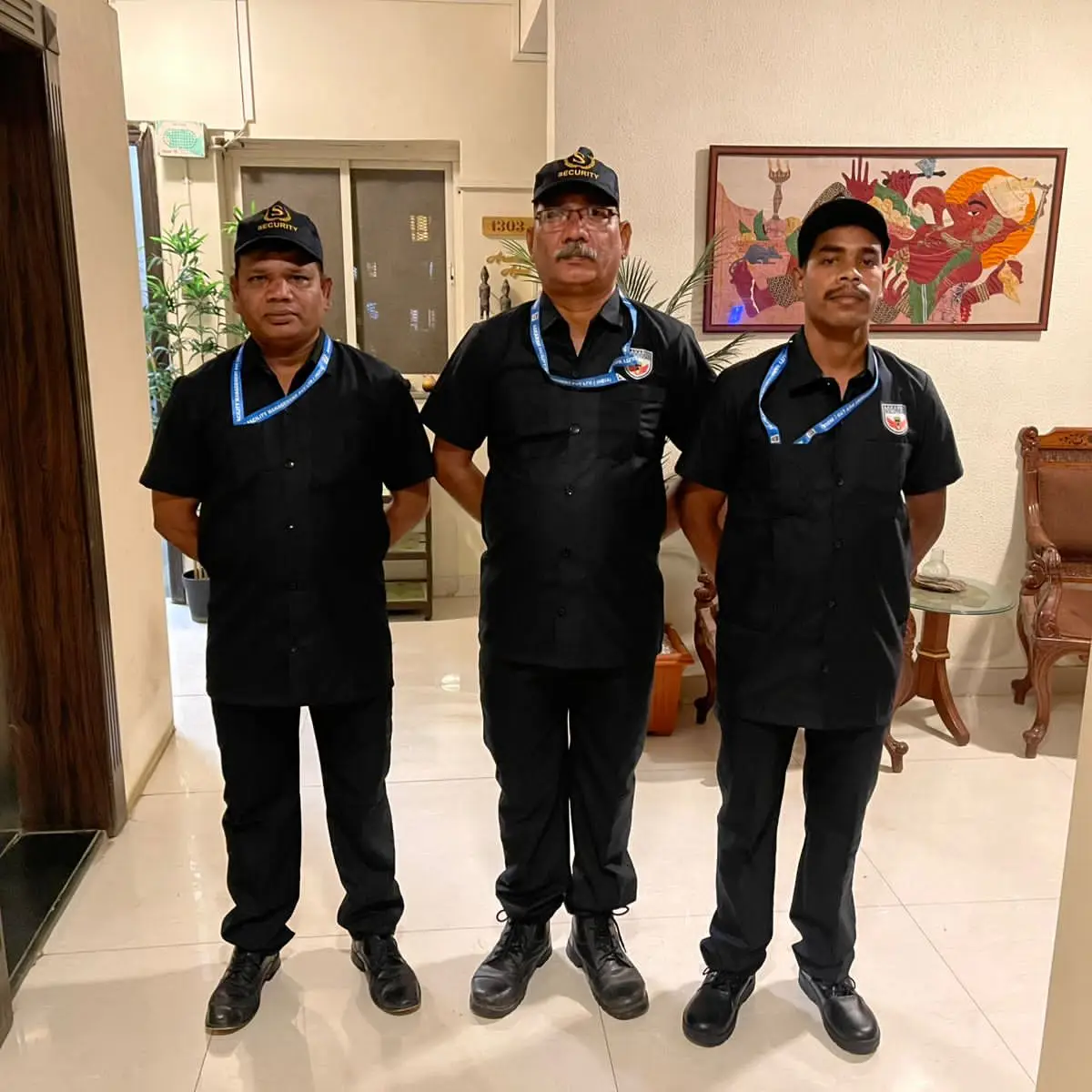 Aakarsh Security guards on duty at a client site in Mumbai